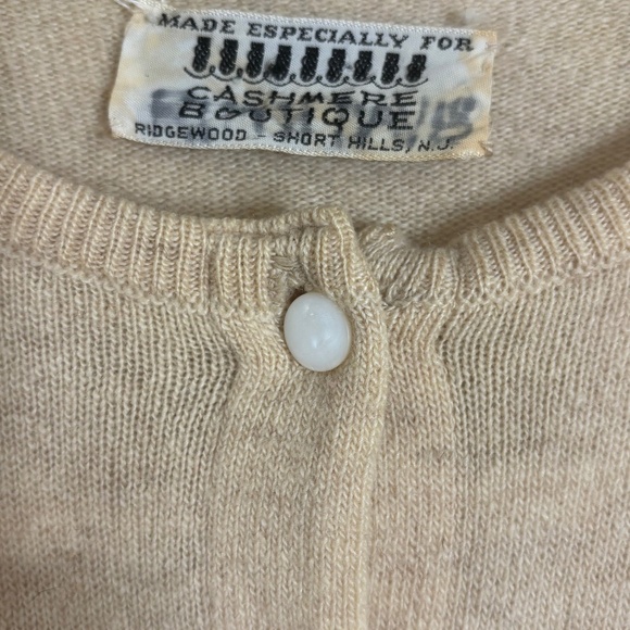 Vintage Oatmeal 1960s 1970s Cardigan Sweater XS S - Picture 3 of 7